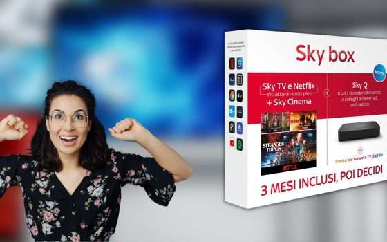Sky in regalo per Natale: ecco la box con Sky TV, Netflix e Cinema
