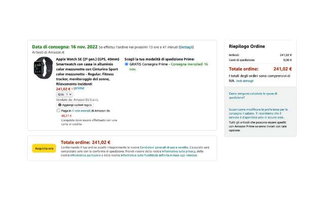 apple-watch-se-amazon-carrello