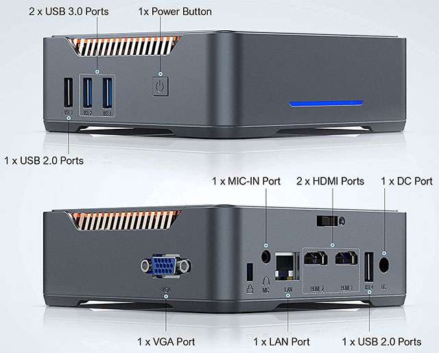 Il Mini PC modello GK3 di NiPoGi
