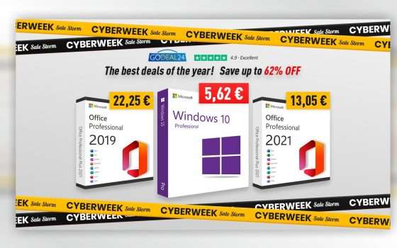 Black Friday e Cyber Week: Windows 10 a 5,65€ e Office 2021 a 13,05€