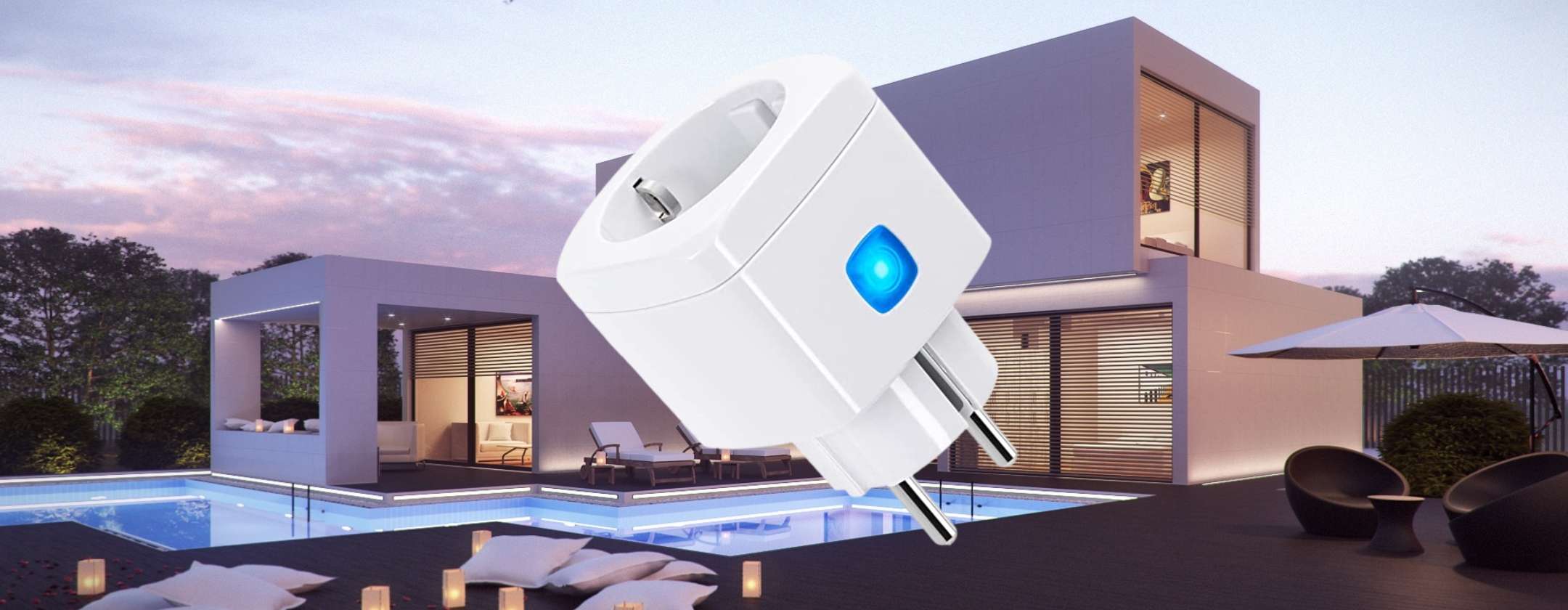 SURFOU Smart WiFi Socket, Timer Socket Compatible with Alexa and Google Home, Home Automation Timing Function with Consumption Meter, Voice Control, Tuya App/Smart Life, 16A