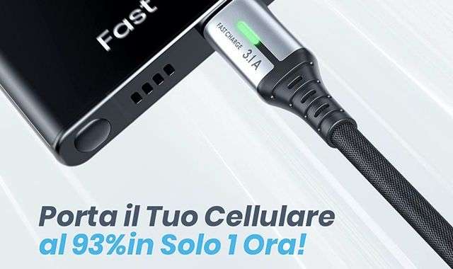 Cavo USB-C ricarica rapida