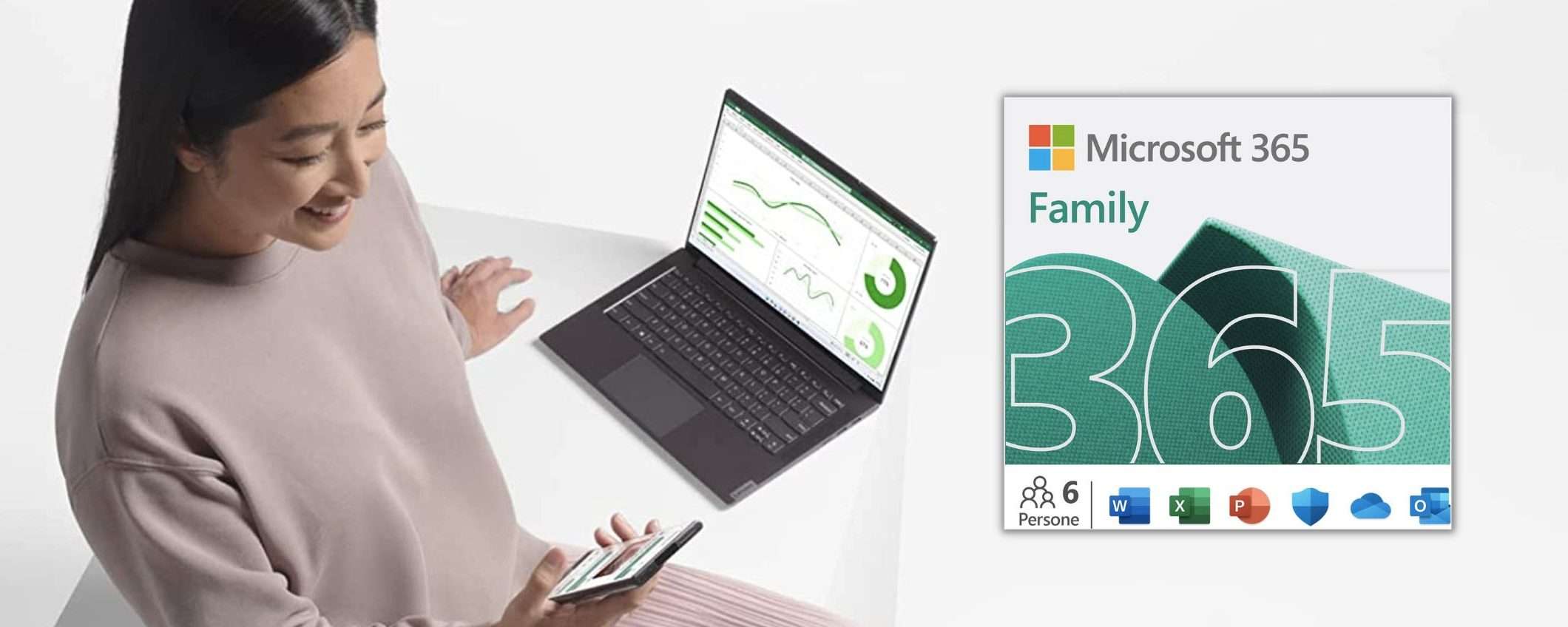 Microsoft 365 Family: 6 licenze a prezzo speciale, l'offerta Amazon