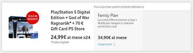 PS5 Digital Edition Vodafone