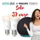 Echo Dot 5 + 2 Lampadine LED Smart Philips: BOMBA da 39€