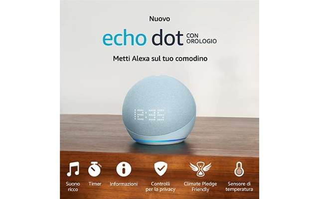 echo-dot-5-con-orologio