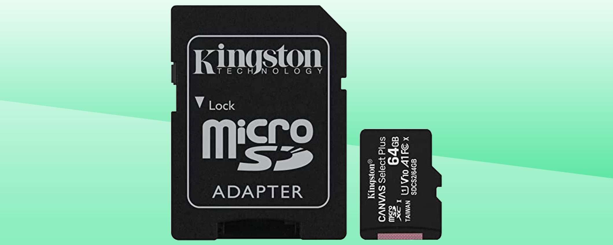 MicroSD 64 GB: solo 5,99€, arriva domani