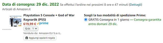 Il bundle con PS5 Standard Edition e God of War Ragnarok su Amazon
