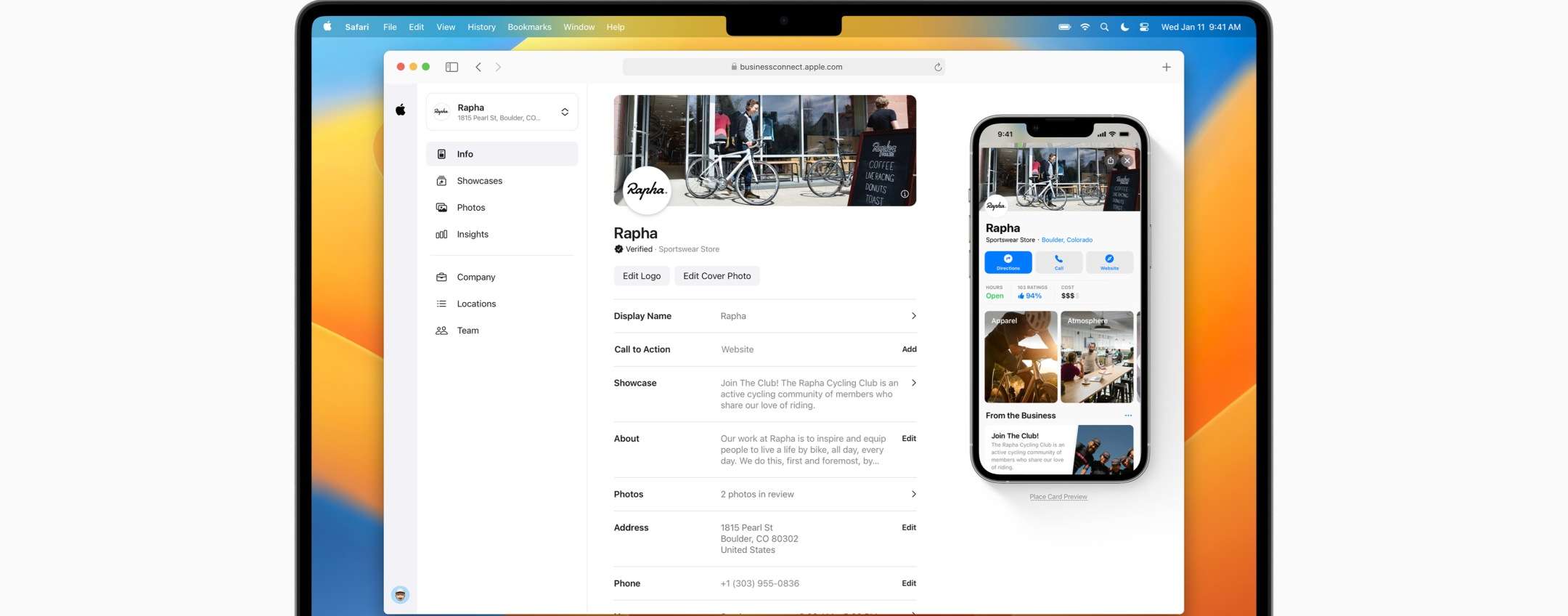 Apple Business Connect informazioni - Apple Business Connect 