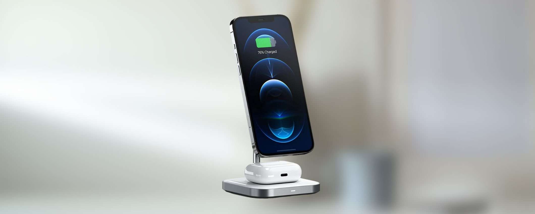 Stand di ricarica wireless 2-in-1: coupon offerta Amazon (-25%)