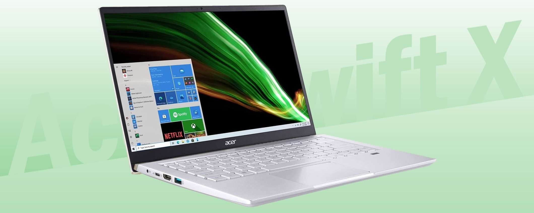 Acer Swift X: sconto 300€ sul notebook Windows 11