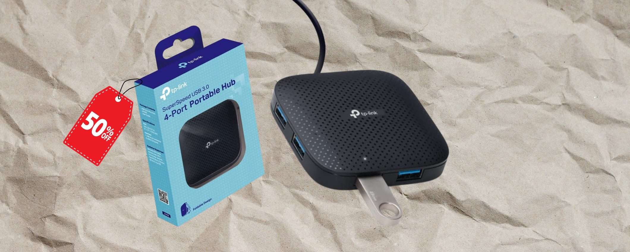 Hub USB 4 in 1, con il 50% su TP LINK non ne sbagli una (9€)