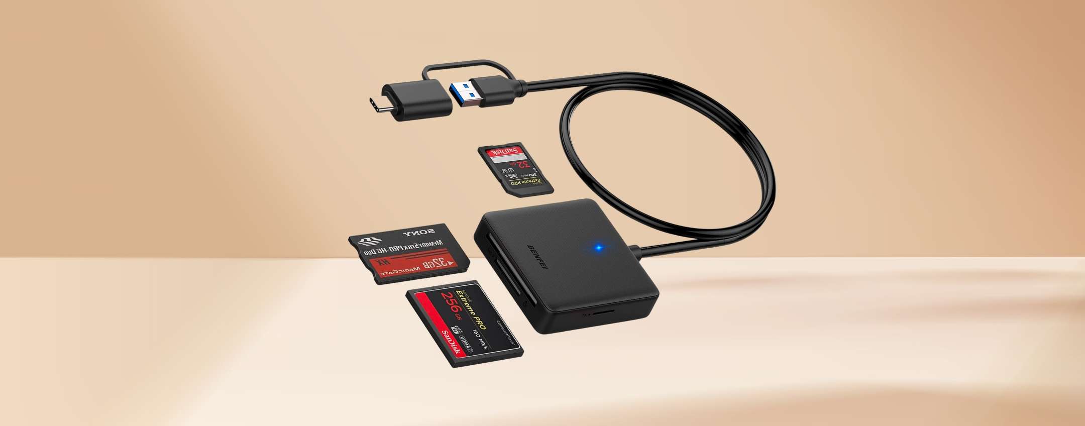 Lettore di Schede Smart Card Rocketek CR317 USB 2.0 2 in 1 per SIM e