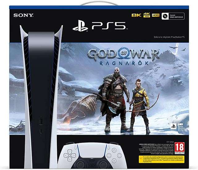 PS5 Digital Edition in bundle con God of War Ragnarok