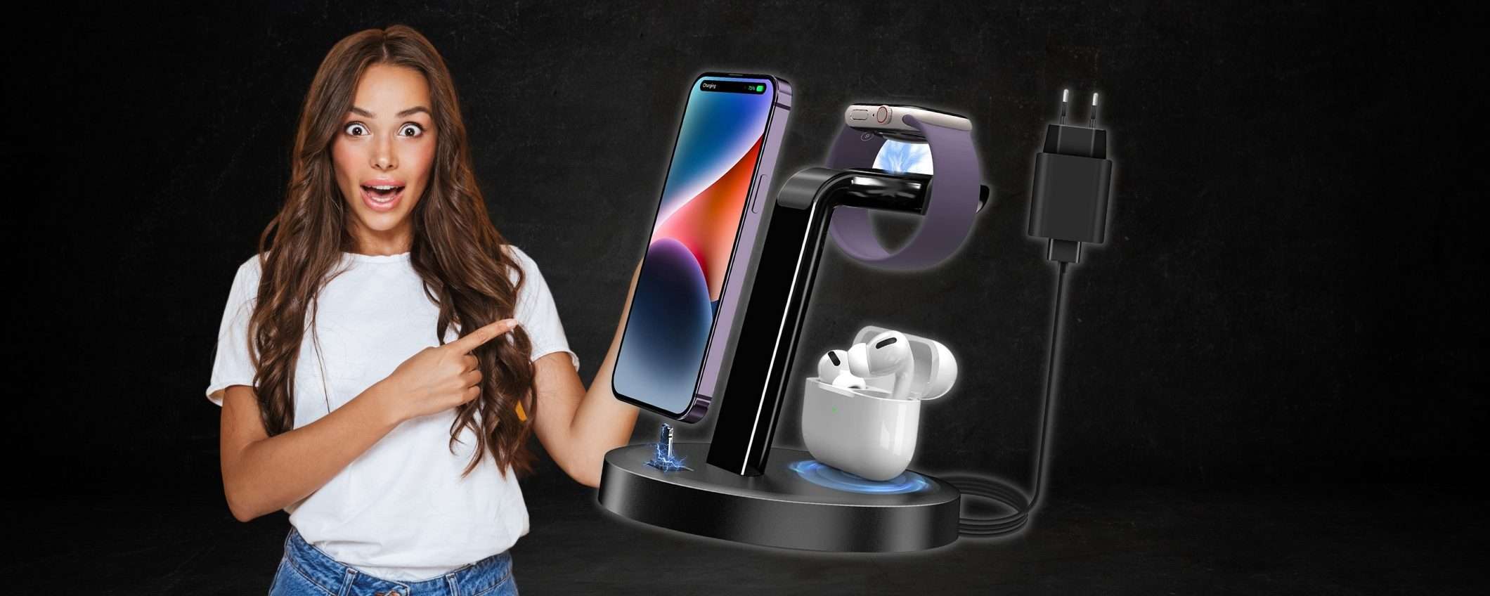 Stazione di ricarica WIRELESS: bella quanto comoda (soli 23€)