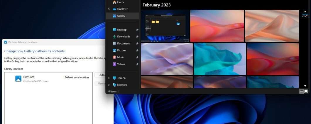 Galleria immagini Esplora file Windows 11