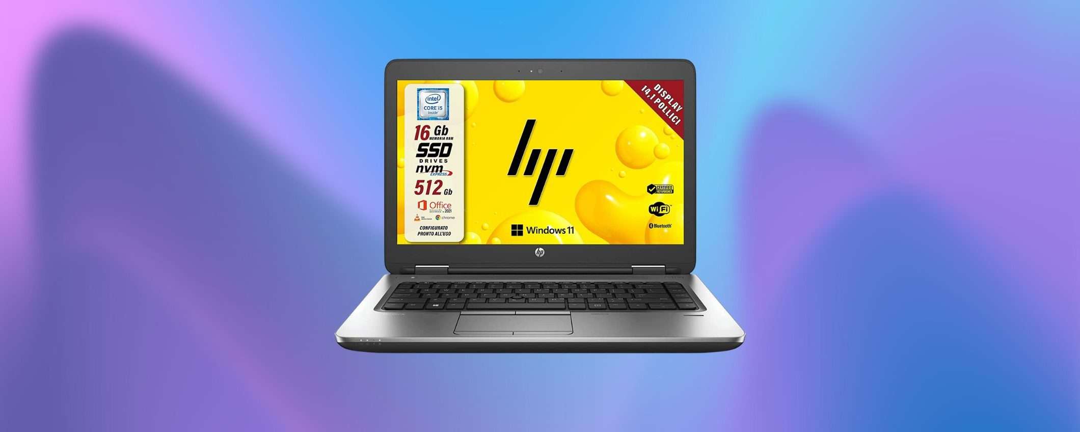 Notebook HP con i5, 16GB RAM e 512GB SSD: 345€ su Amazon (Ricondizionato)
