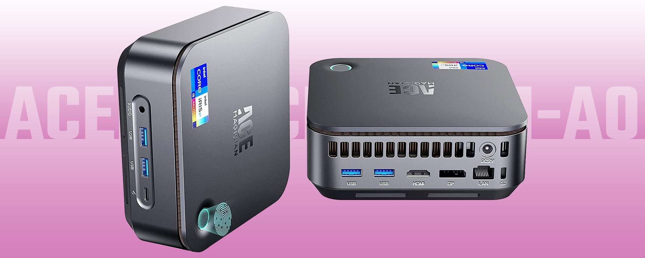 Mini PC con 8K, lettore impronte e speaker: attiva il coupon