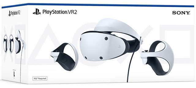 La confezione del visore PlayStation VR2 di Sony per la realtà virtuale su PS5