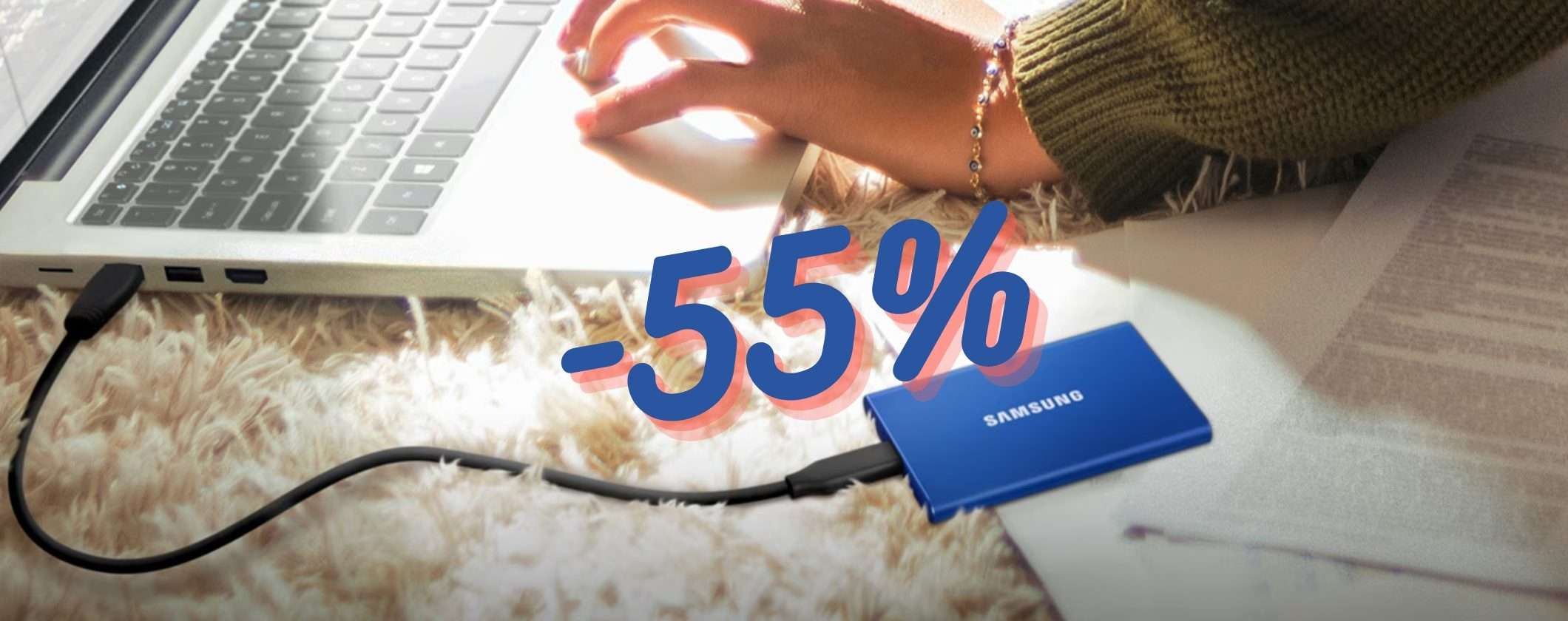 Samsung SSD Esterno 1TB: archiviazione veloce a metà prezzo