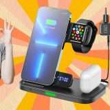Stazione di ricarica 4in1 WIRELESS: perfetta per prodotti Apple (22€)