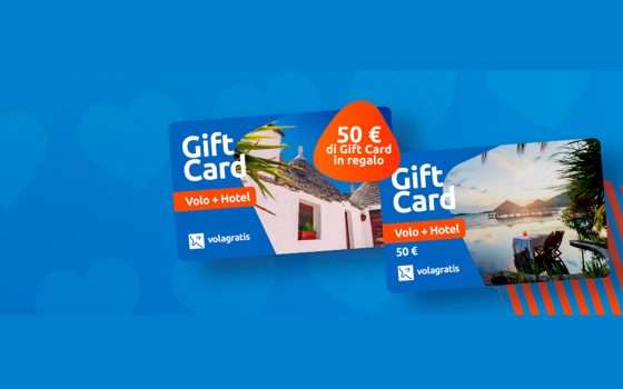 Regala una Gift Card Volagratis: una seconda da 50€ in omaggio