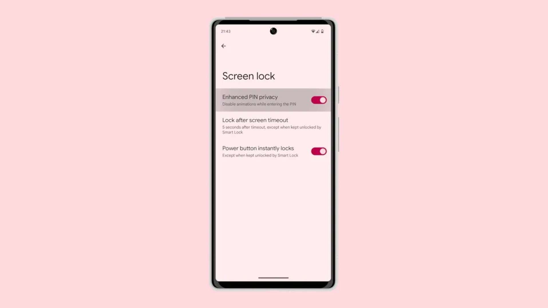 Android 14 privacy PIN avanzata