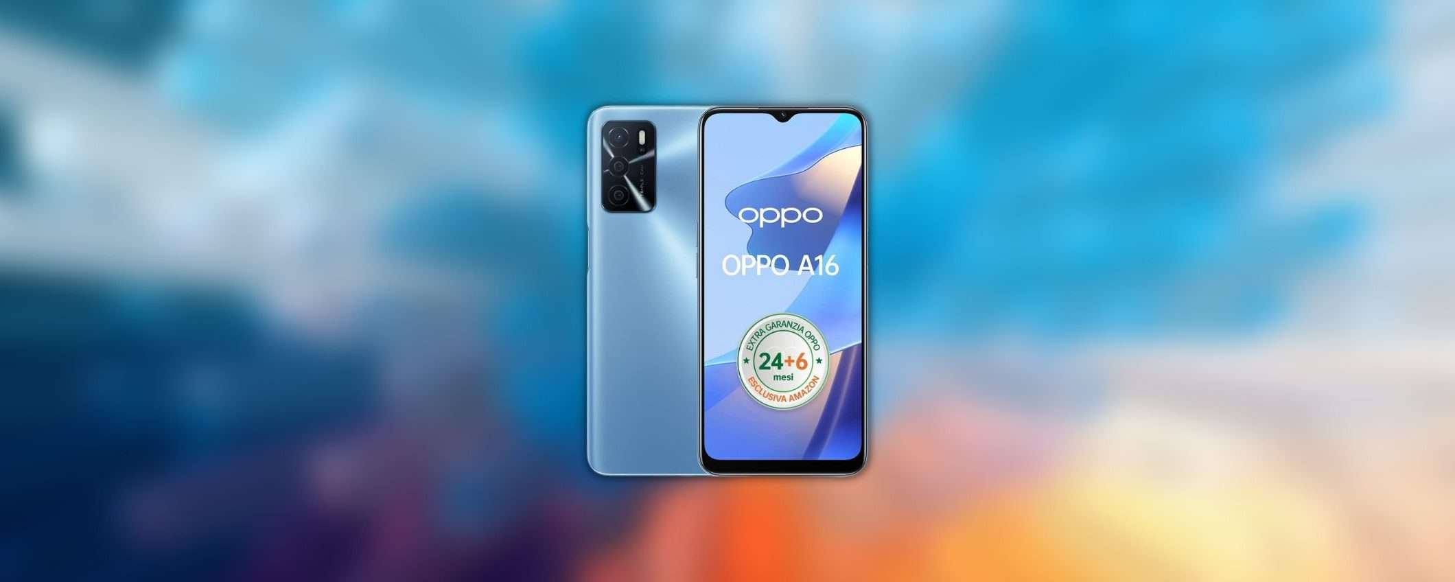OPPO A16 con tripla fotocamera e 5000mAh: il prezzo è un regalo (129€)