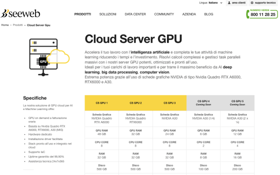Seeweb Cloud Server GPU