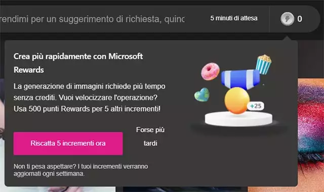 Bing Image Creator: i Microsoft Rewards per velocizzare l'operazione