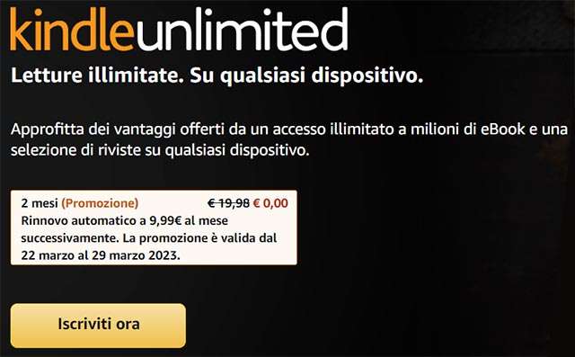 Amazon regala due mesi di abbonamento a Kindle Unlimited