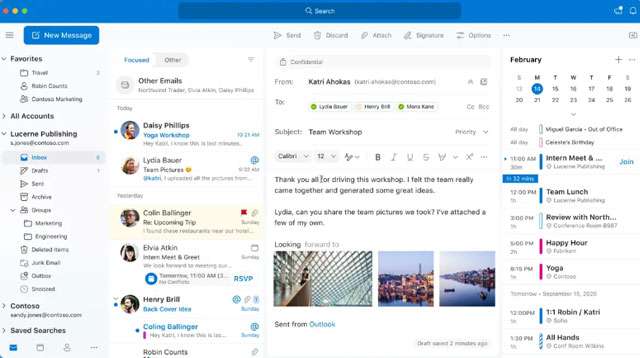 Uno screenshot per la versione Mac di Outlook