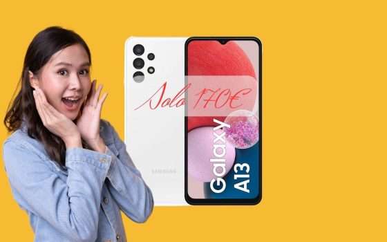 Samsung Galaxy A13 a soli 170€: solo su Amazon, solo per oggi