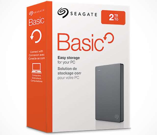 Il disco fisso esterno da 2 TB della linea Seagate Basic