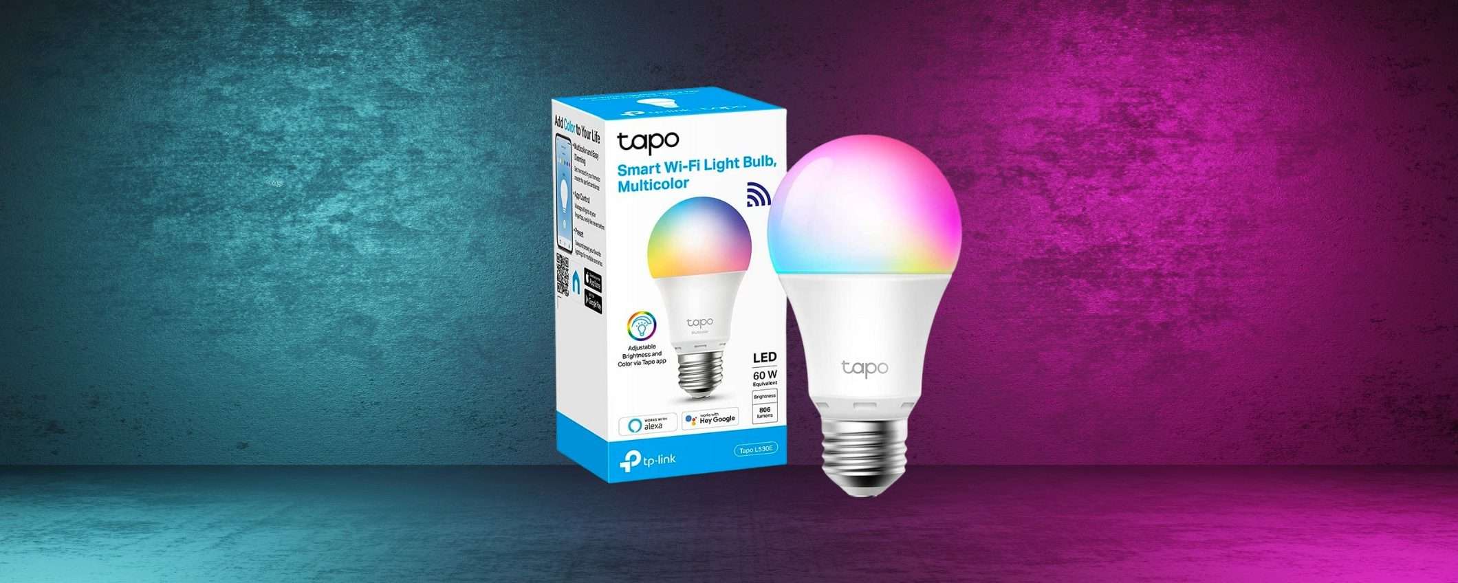 Lampadina SMART LED, con 16 milioni di colori e attacco E27: soli 10€