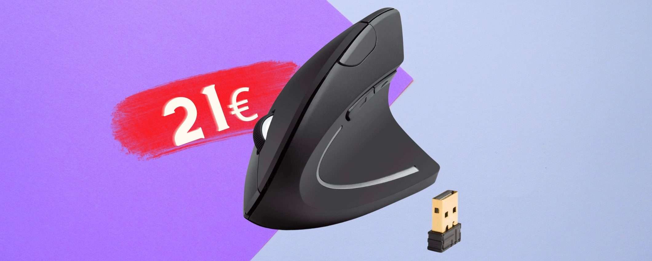 Mouse verticale di Anker: comodo, ergonomico, ZERO fili (21€)