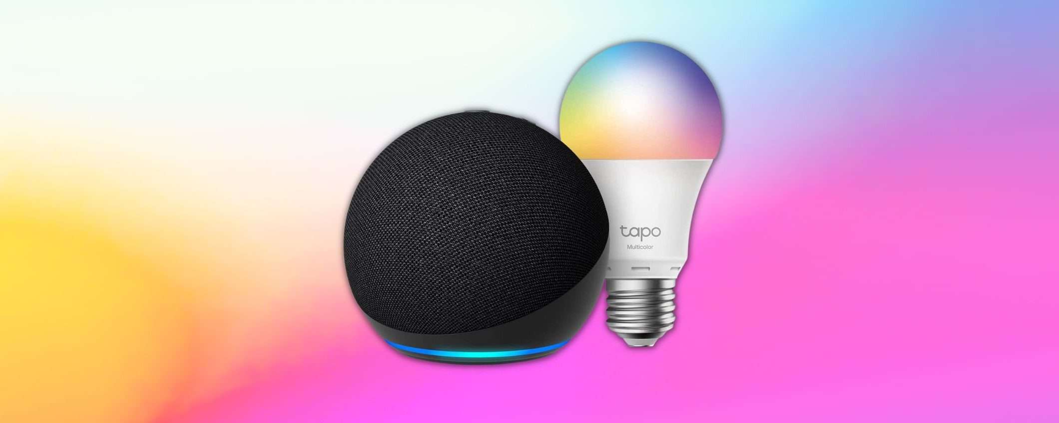 Amazon rilancia Echo Dot con lampadina smart a METÀ PREZZO