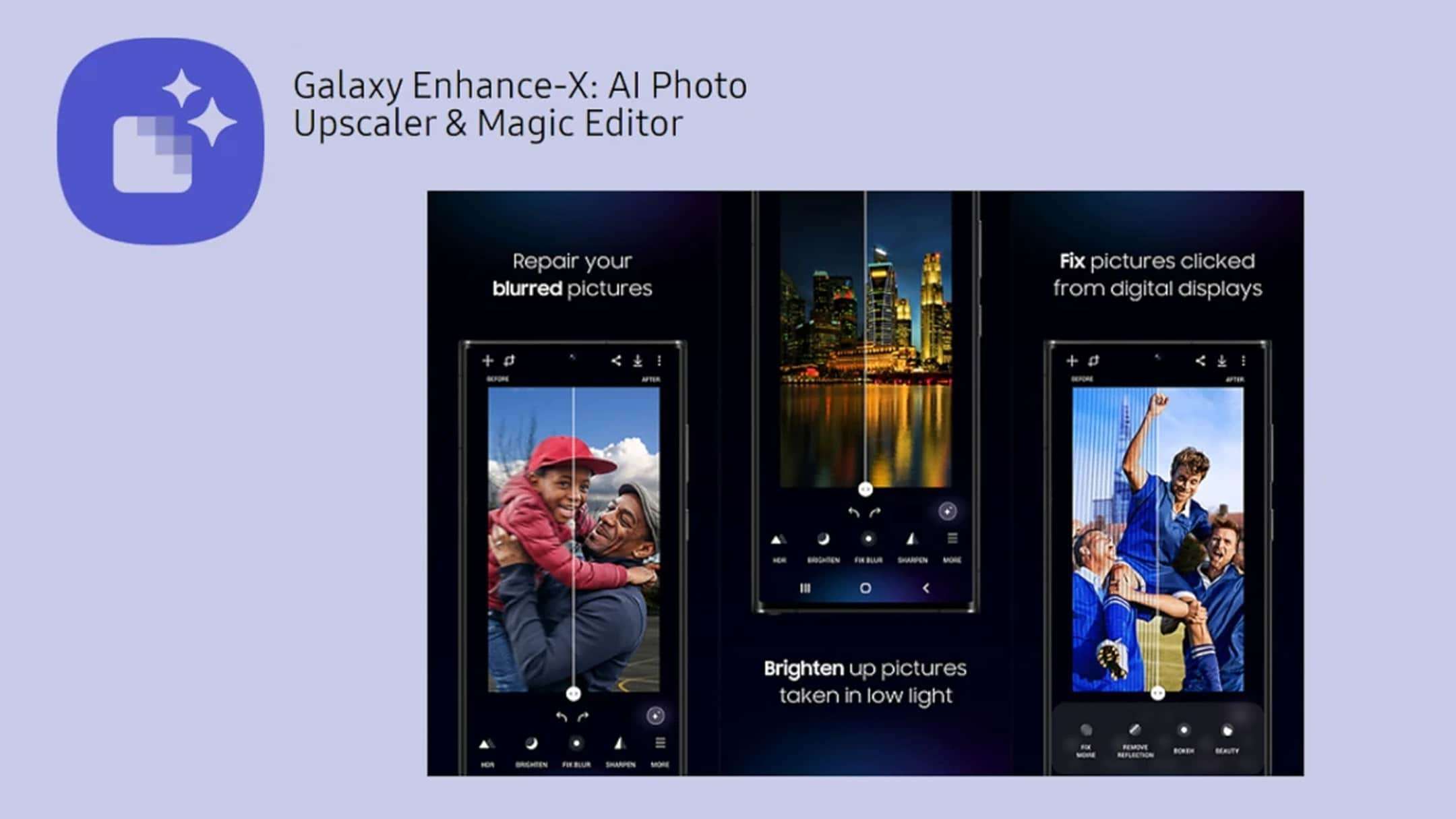 Samsung Galaxy Enhance-X app IA photo editing
