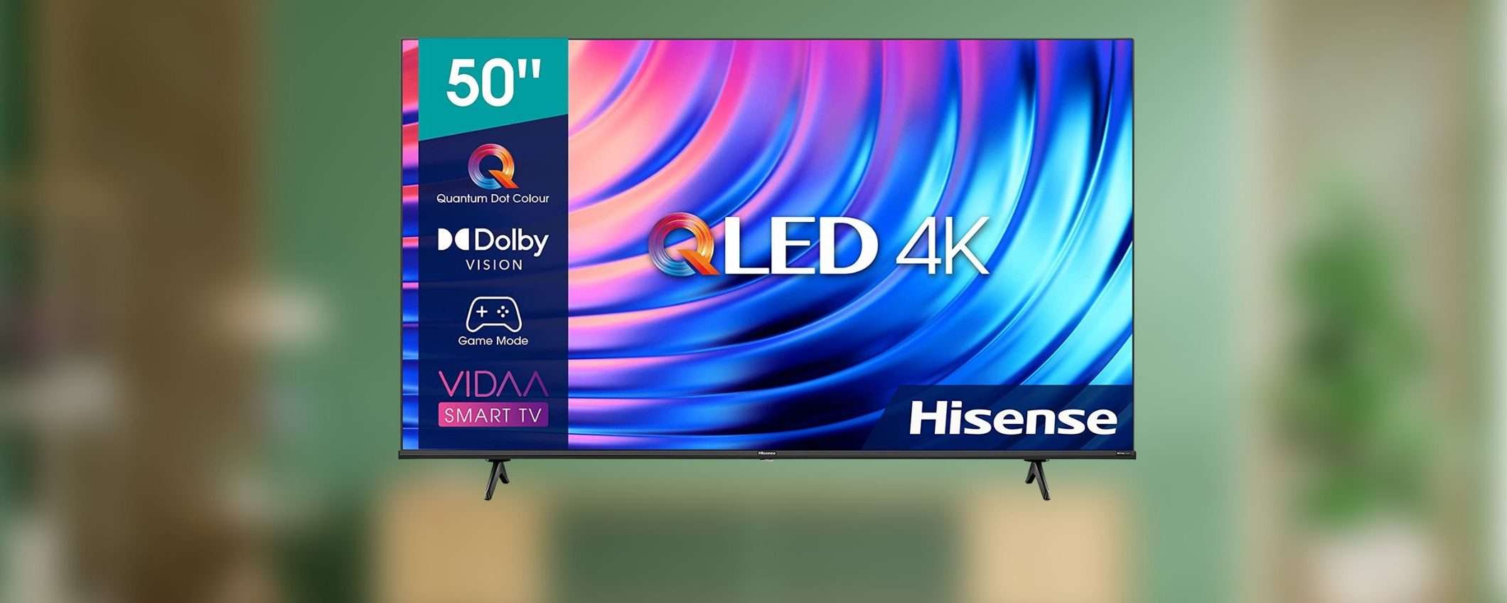 Hisense QLED 4K da 50 pollici a soli 359,99 euro su Amazon