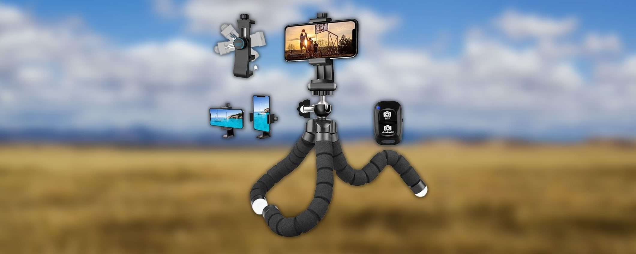 Con questo treppiedi per cellulare farai cose incredibili: offerta Amazon