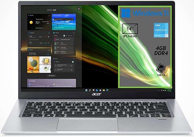 Il notebook Acer Swift 1 con processore Intel e Windows 11