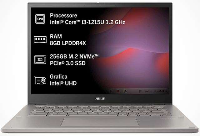 Il notebook ASUS Chromebook Vibe CX34 Flip con sistema operativo ChromeOS
