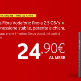 Fibra Vodafone solo online a 24,90 euro al mese: approfitta ora