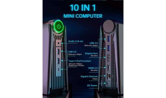 Mini PC Gaming porte di connessione