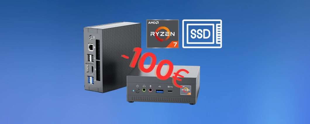 Mini PC, che BESTIA: Ryzen 7, 16GB RAM e 512GB SSD a 100 euro in meno