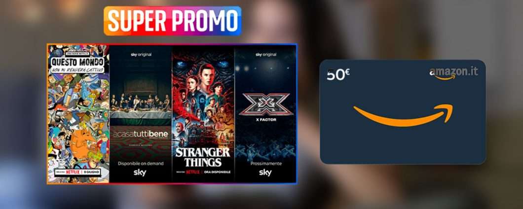 Buono Amazon da 50 euro con Sky: e hai anche Netflix