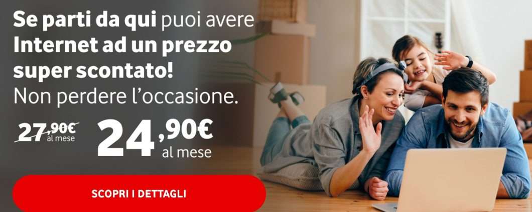 PROMO Fibra Vodafone: ora a 24,90 euro al mese