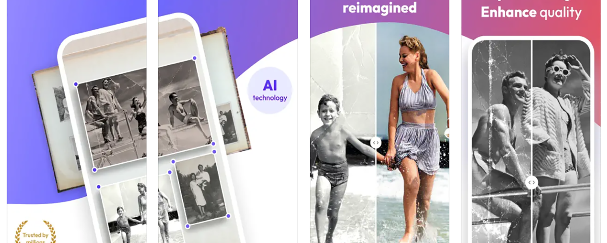 Reimagine, l'app AI per la scansione, la correzione e l'animazione di vecchie foto