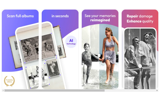 Reimagine, l'app AI per la scansione, la correzione e l'animazione di vecchie foto