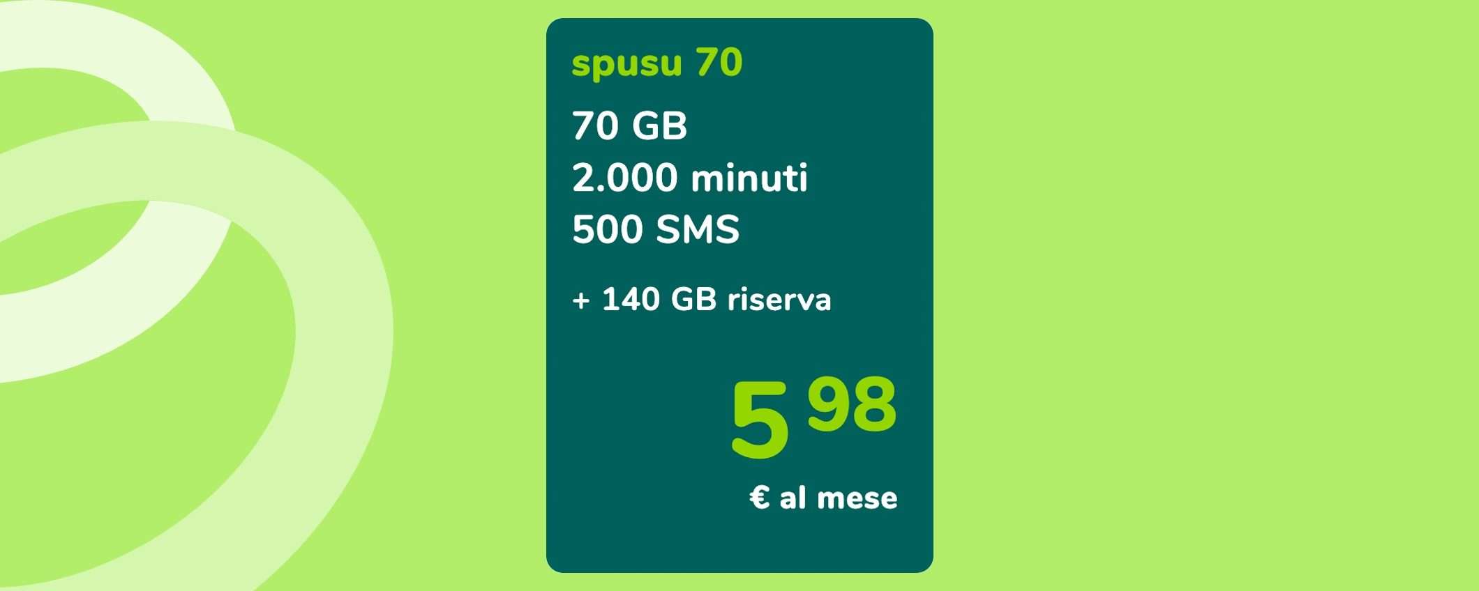 Spusu 70 PROMO: attivabile ancora fino a fine mese